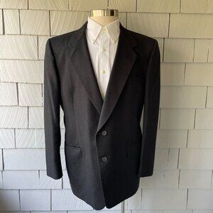 80s Vintage Christian Dior 100% Wool Gray Pinstripe Men's Blazer Size 44